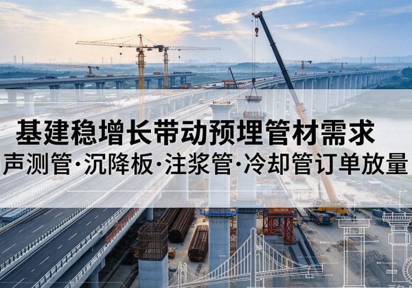 资阳基建稳增长带动预埋监测管材需求，声测管、沉降板、注浆管订单持续放量